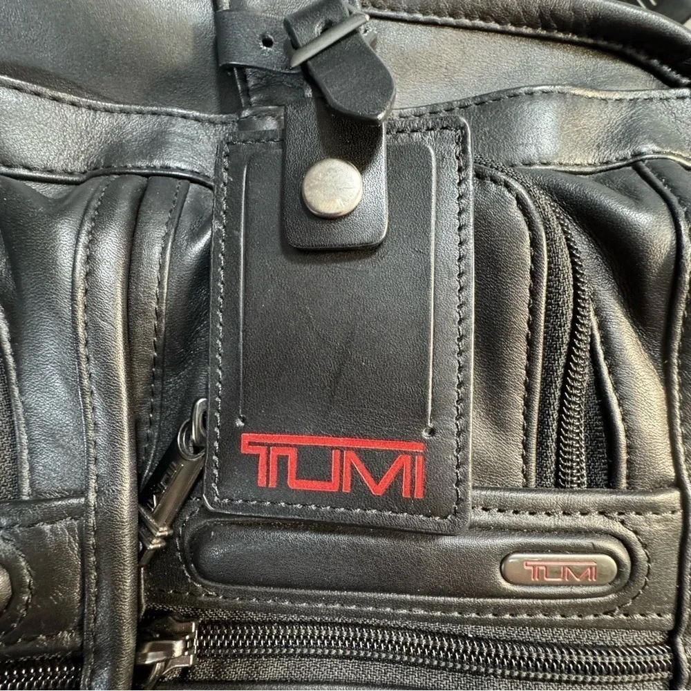 Tumi‎ Black Genuine Leather Briefcase Travel Bag